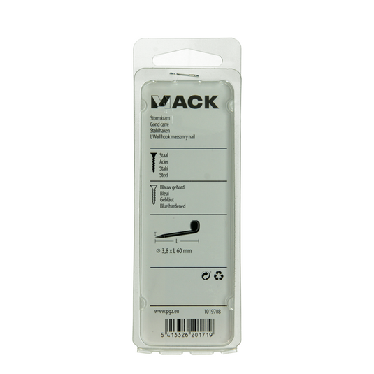 Mack 1019708 - balkhaak geblauwd staal 6 st 3,8 x 60mm | 5 stuks
