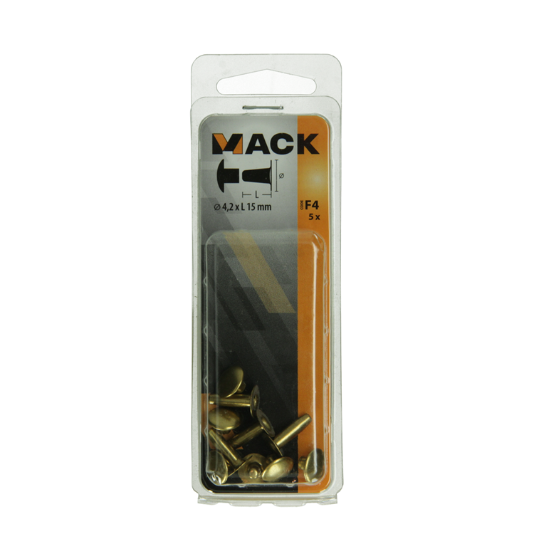 Load image into Gallery viewer, Mack 1019719 - klinknagel messing 5 st 4,2 x 15 mm | 10 stuks
