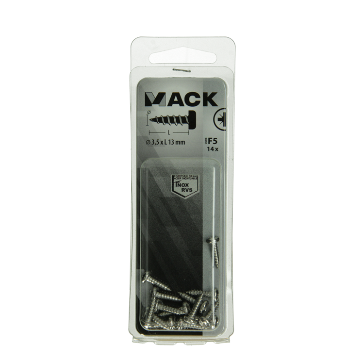 Load image into Gallery viewer, Mack 1019781 - zelftappende schroef cyl.kop a2 14 st 3,5 x 13 mm | 10 stuks
