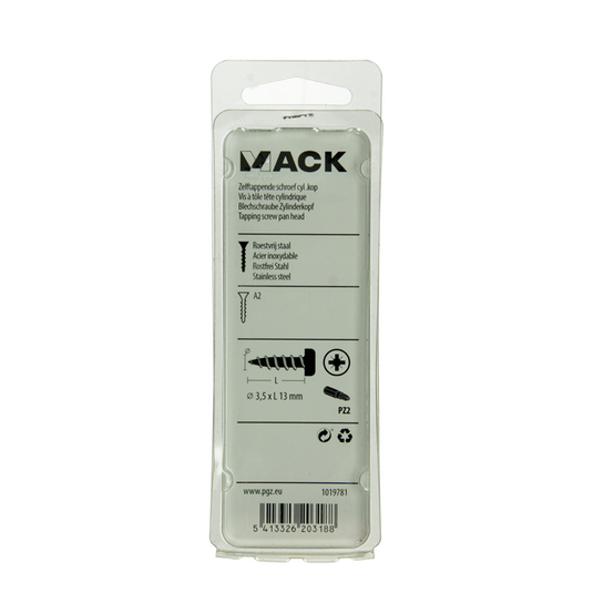 Mack 1019781 - zelftappende schroef cyl.kop a2 14 st 3,5 x 13 mm | 10 stuks