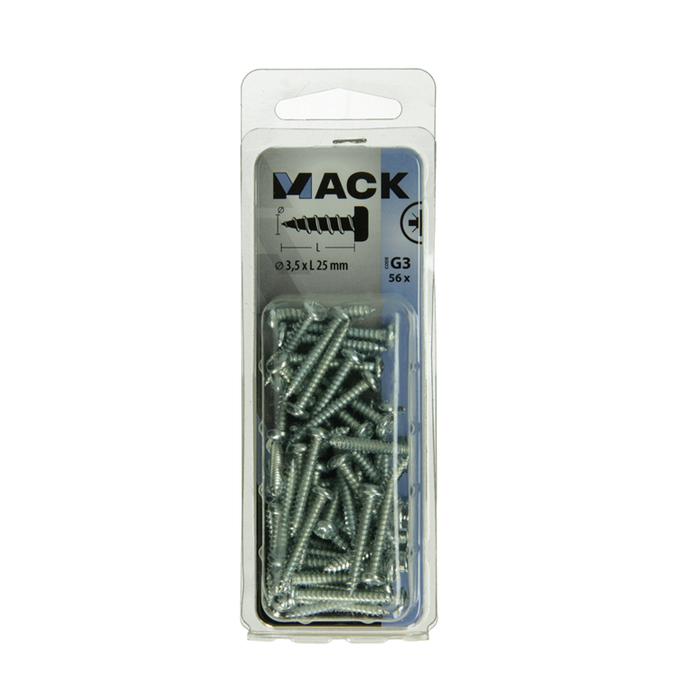 Afbeelding laden in galerijviewer, Mack 1018061 - zelftappende schroef cylkop verz. 56 st 3,5 x 25 mm | 5 stuks
