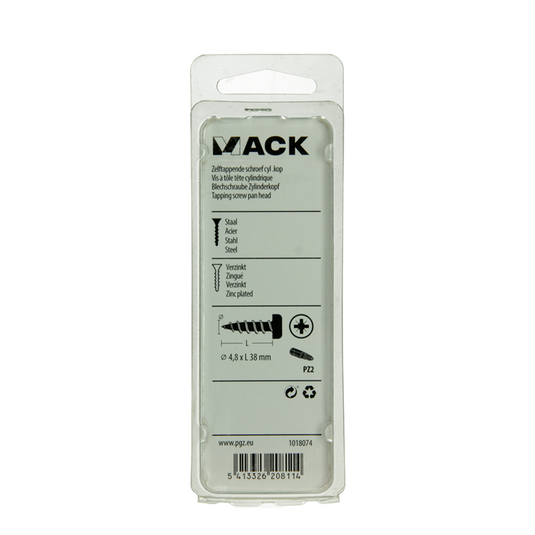 Mack 1018074 - zelftappende schroef cylkop verz. 24 st 4,8 x 38 mm | 5 stuks
