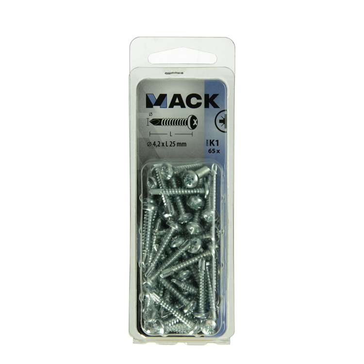 Load image into Gallery viewer, Mack 1018085 - zelfborende schroef cylkop verz. 65st 4,2 x 25 mm | 5 stuks
