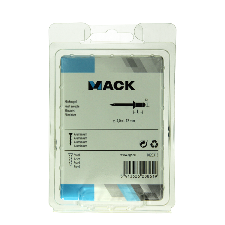Load image into Gallery viewer, Mack 1020315 - 80 blindnieten alu 4,0x12mm | 5 stuks

