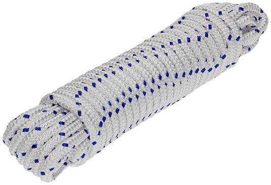 Mack 1006922 - pp gevlochten wit blauw streng8mm 10m | 5 stuks