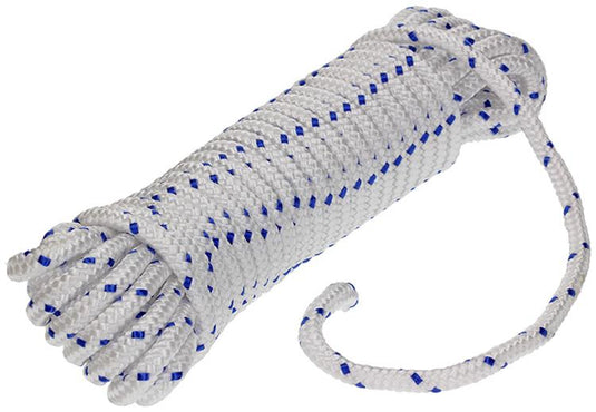 Mack 1006922 - pp gevlochten wit blauw streng8mm 10m | 5 stuks