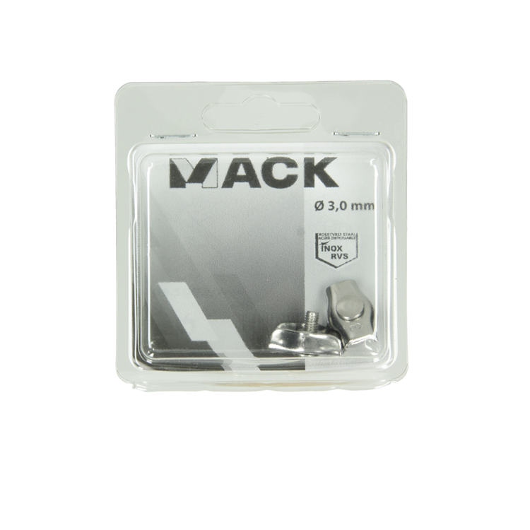 Load image into Gallery viewer, Mack 1006893 - 2 staaldraadklemmen simplex inox 1,5-3mm bl | 5 stuks
