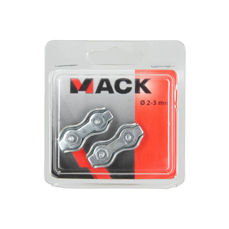 Afbeelding laden in galerijviewer, Mack 1006900 - 2 staaldraadklemmen duplex verzinkt 2-3mm bl | 5 stuks
