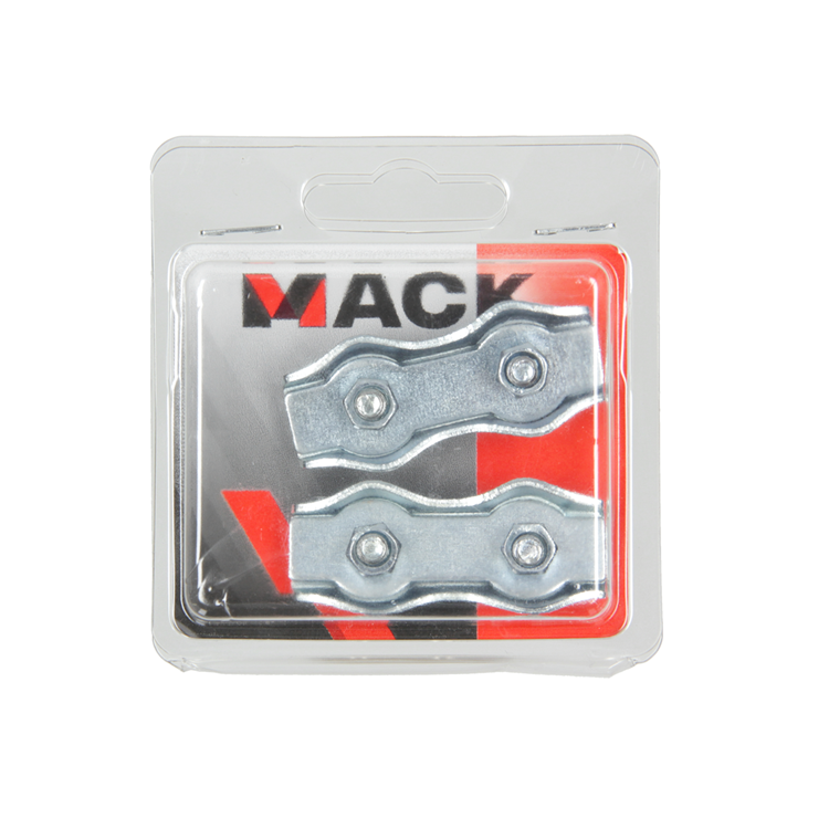 Afbeelding laden in galerijviewer, Mack 1006901 - 2 staaldraadklemmen duplex verzinkt 4-5mm bl | 5 stuks
