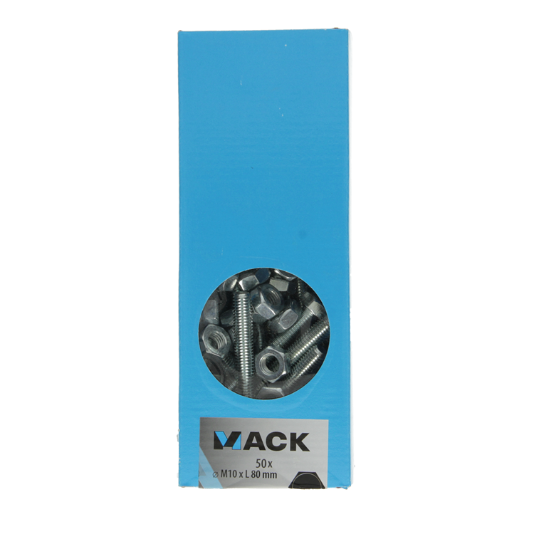 Load image into Gallery viewer, Mack 1007084 - tapbout + moer verzinkt 50 st 10 x 80 mm | 2 stuks
