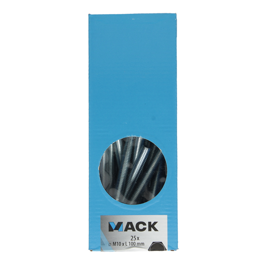 Mack 1007085 - tapbout + moer verzinkt 25 st 10 x 100 mm | 1 stuks