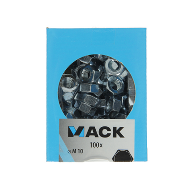 Mack 1007098 - zeskantmoeren 100 st m10 | 5 stuks