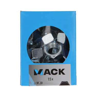 Mack 1007103 - zeskantmoeren 15 st m20 | 5 stuks
