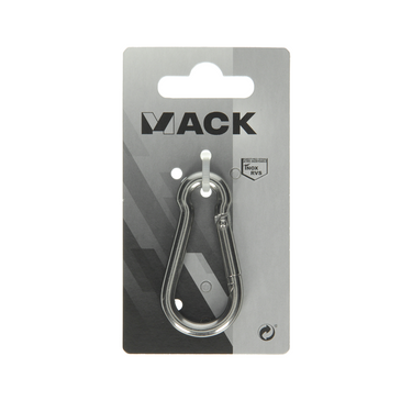 Mack 1008439 - 1 karabijnhaak + veer 6 x 60mm inox | 10 stuks
