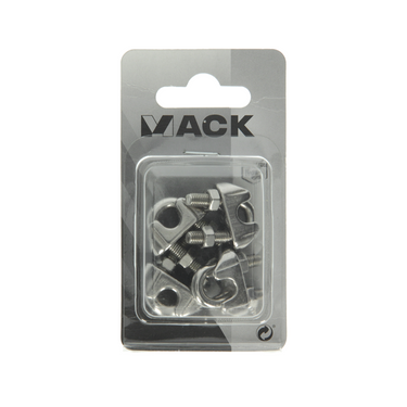 Mack 1008445 - 4 staaldraadklemmen 6mm inox | 10 stuks