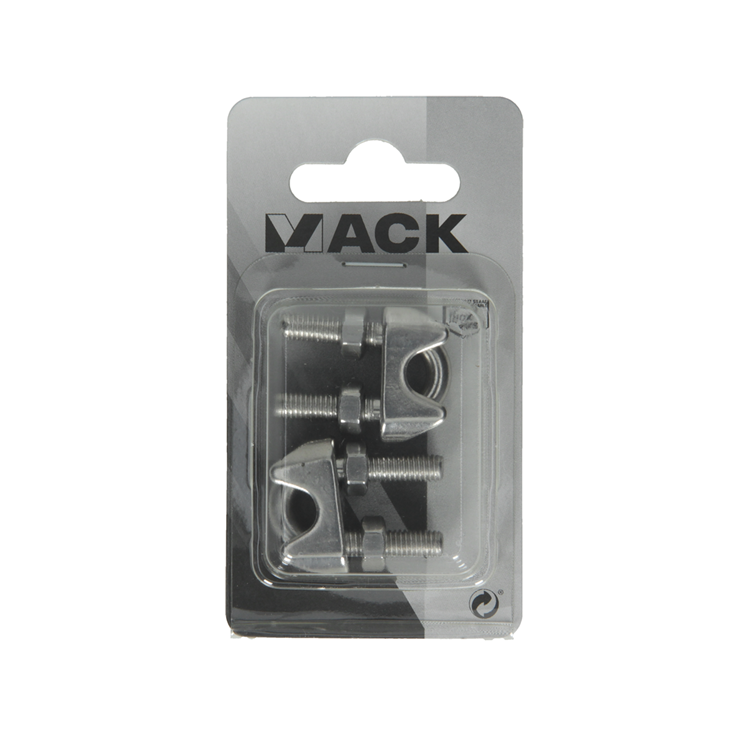 Load image into Gallery viewer, Mack 1008450 - 2 staaldraadklemmen 6-8mm inox | 10 stuks
