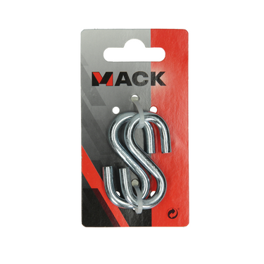 Mack 1008490 - 2 open s-haken 6,0 x 54 verzinkt | 10 stuks