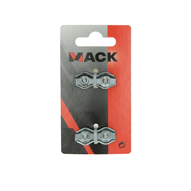 Mack 1008498 - 2 staaldraadklemmen 3mm duplex verzinkt | 10 stuks