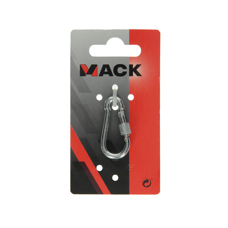 Load image into Gallery viewer, Mack 1008514 - 1 karabijnhaak + borgsl. 4 x 40mm verzinkt | 10 stuks
