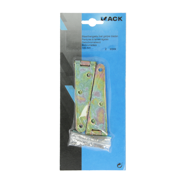 Afbeelding laden in galerijviewer, Mack 1013340 - 2 staarthengen gel.bl.verzinkt100 mm | 2 stuks
