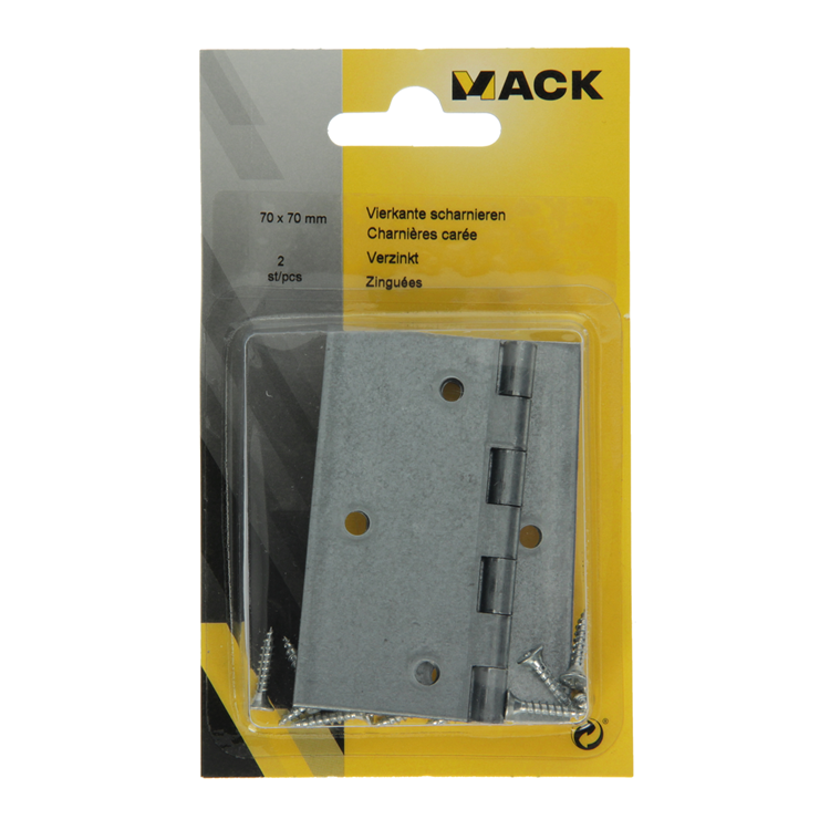 Load image into Gallery viewer, Mack 1013326 - 2 vierkante scharnieren verzinkt h 70 x b 70mm | 5 stuks
