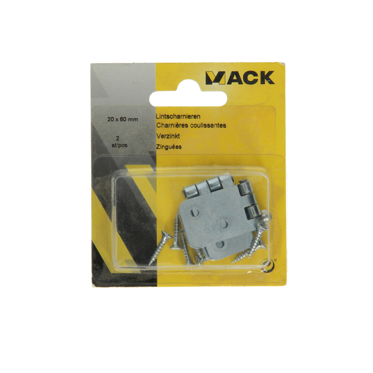Afbeelding laden in galerijviewer, Mack 1013480 - 2 lintscharnieren verzinkt h 20 x b 60 mm | 5 stuks
