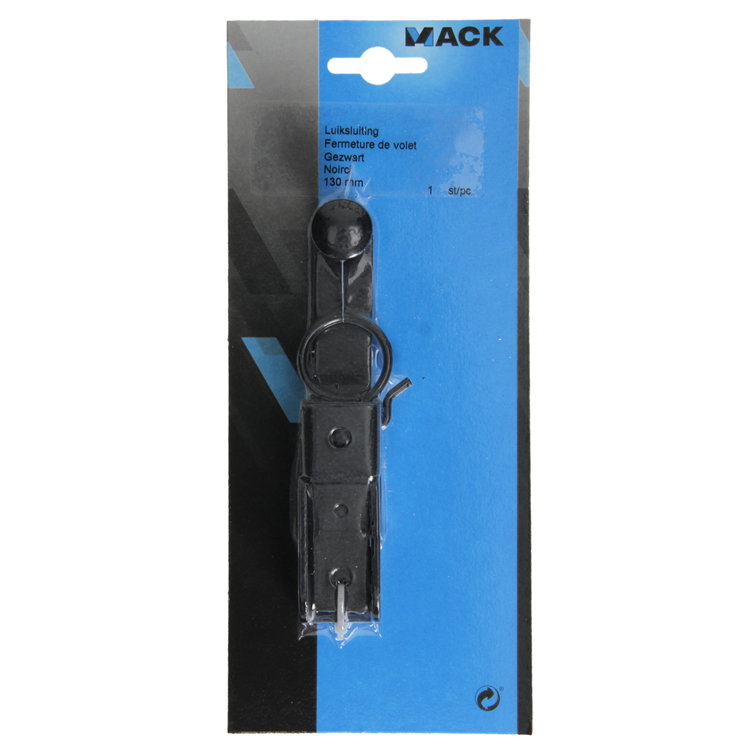 Load image into Gallery viewer, Mack 1013553 - 1 luiksluiting zwart geplast. 130mm | 3 stuks
