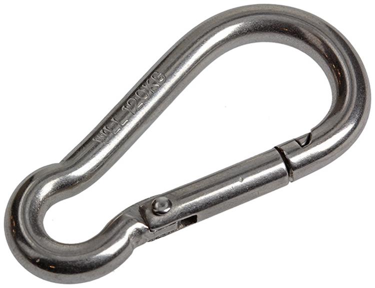 Load image into Gallery viewer, Mack 1008439 - 1 karabijnhaak + veer 6 x 60mm inox | 10 stuks
