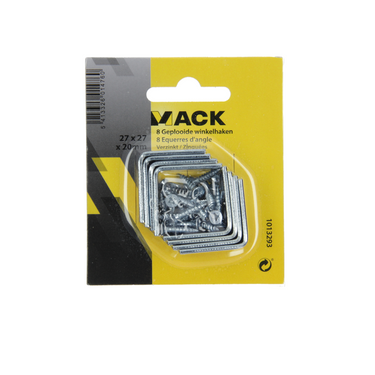 Mack 1013293 - 8 stoelwinkelhaken verzinkt 27x27x20x2mm | 10 stuks