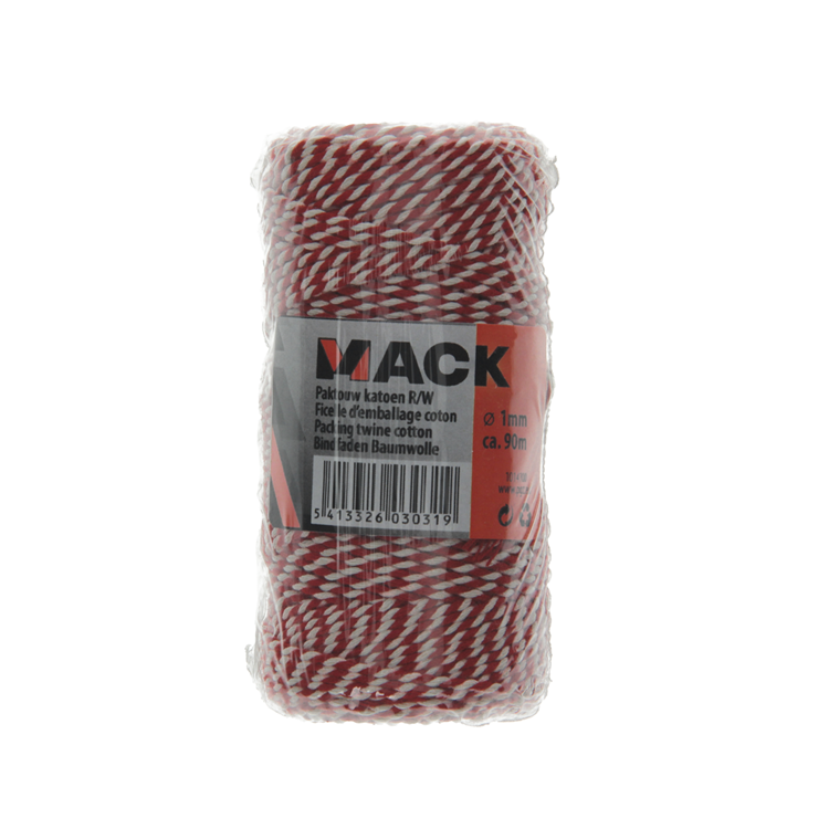 Load image into Gallery viewer, Mack 1014100 - paktouw jute rood wit 1mm ca 90m | 10 stuks
