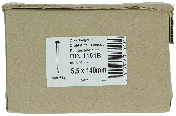 Afbeelding laden in galerijviewer, 1015658 - doos 5 kg nagels platte kop 5,5x140 mm | 2 stuks
