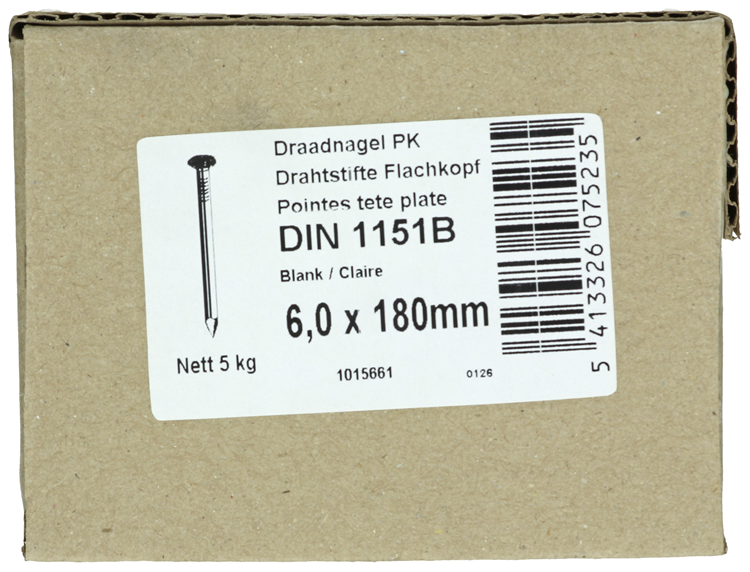 Afbeelding laden in galerijviewer, 1015661 - doos 5 kg. nagels platte kop 6,0x180 mm | 2 stuks
