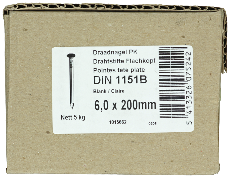 Load image into Gallery viewer, 1015662 - doos 5 kg. nagels platte kop 6,5x200 mm | 3 stuks
