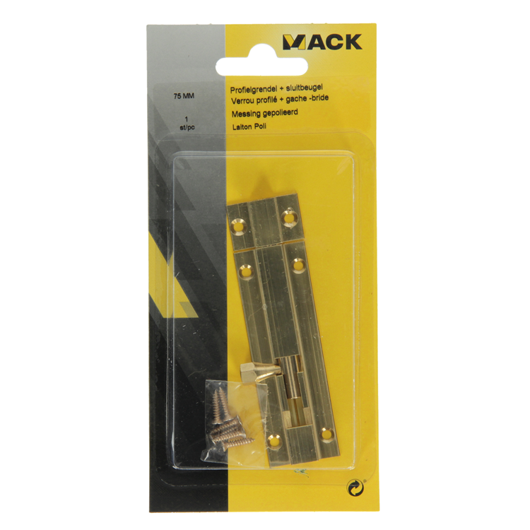 Afbeelding laden in galerijviewer, Mack 1013682 - 1 schuifgrendel messing gepolierd a 75 - b 16 mm | 5 stuks
