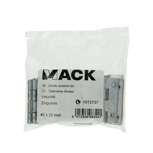 Mack 1013737 - 20 smalle scharnieren verzinkth 40 x b 25mm | 5 stuks