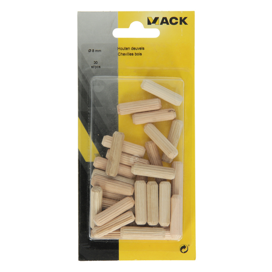 Mack 1013778 - 30 houten deuvels ø 8 mm | 5 stuks
