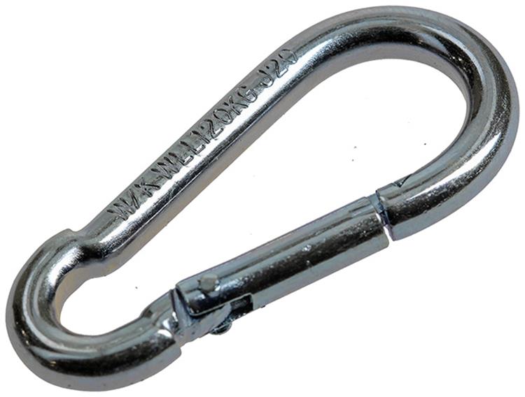 Load image into Gallery viewer, Mack 1008443 - 1 karabijnhaak + veer 5 x 50mm verzinkt | 10 stuks
