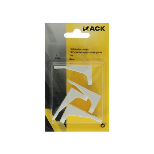 Mack 1013910 - 4 rugwandverbinders wit | 5 stuks