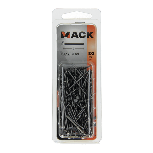 Mack 1017110 - fijne nagel platte kop 85 gr 1,5 x 30 mm | 5 stuks