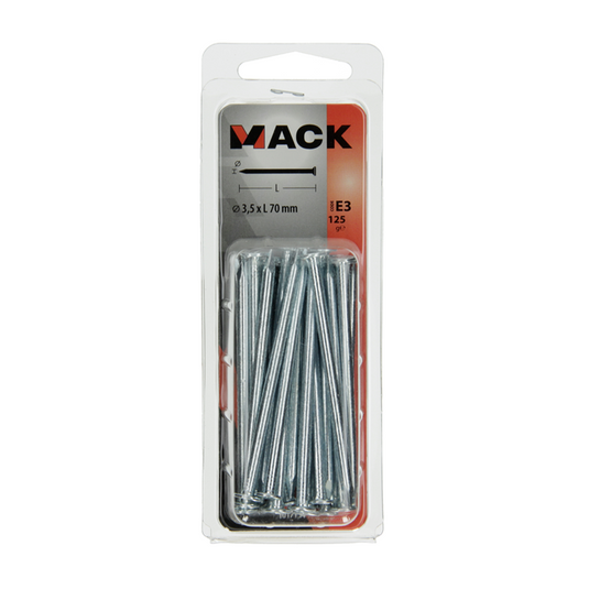 Mack 1017154 - nagel platte kop staal verzinkt 125 gr 3,5 x 70 mm | 5 stuks