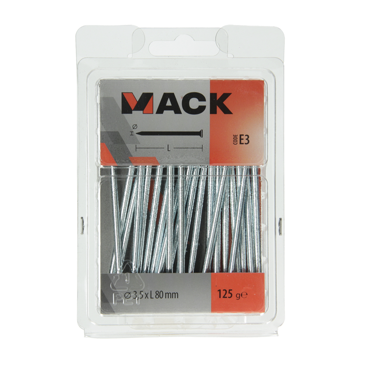 Load image into Gallery viewer, Mack 1017155 - nagel platte kop staal verzinkt 125 gr 3,5 x 80 mm | 5 stuks
