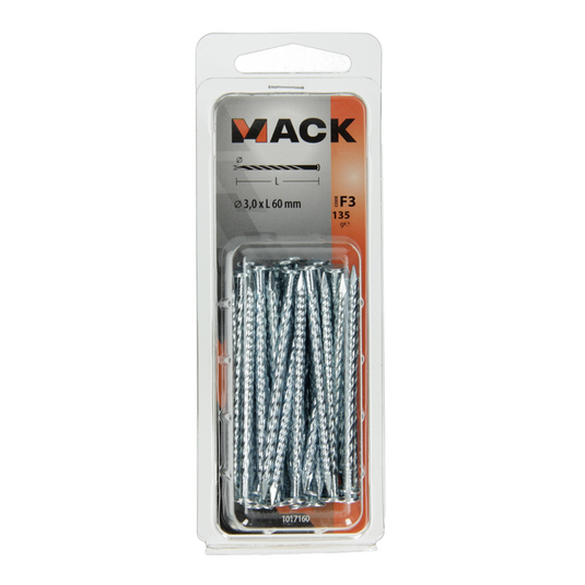 Mack 1017160 - getorste nagel pk verzinkt 135gr 3,0 x 60 mm | 5 stuks