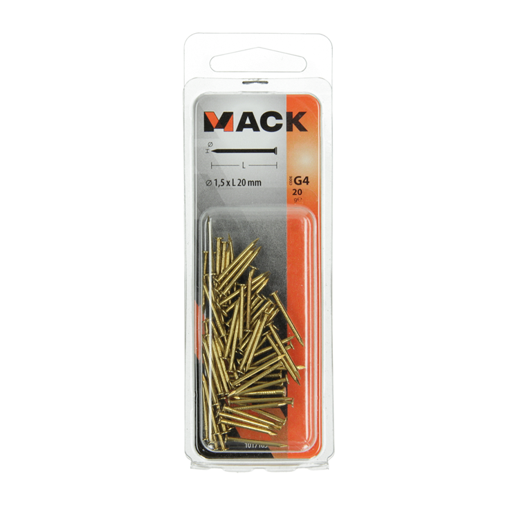 Load image into Gallery viewer, Mack 1017163 - nagel platte kop messing 20 gr1,5 x 20 mm | 10 stuks
