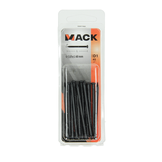 Mack 1017183 - staalnagel bvk staal geblauwd 45 gr 3,0 x 60 mm | 10 stuks