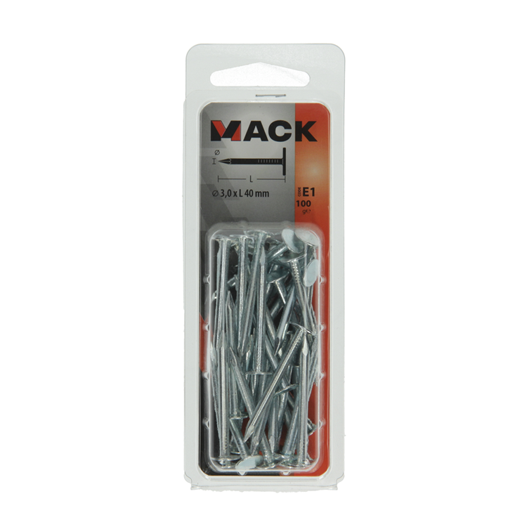 Afbeelding laden in galerijviewer, Mack 1017204 - schalienagel staal verzinkt 100 gr 3,0 x 40 mm | 5 stuks

