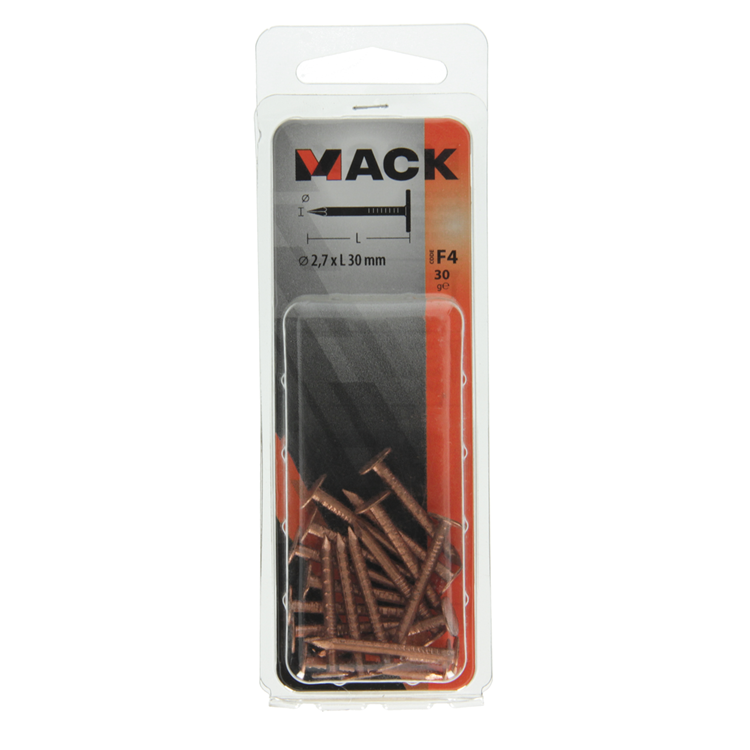 Load image into Gallery viewer, Mack 1019642 - schalienagel koper 30 gr 2,7 x 30mm | 10 stuks
