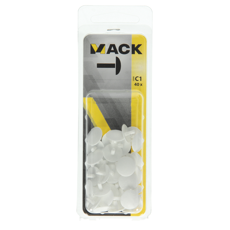 Afbeelding laden in galerijviewer, Mack 1017335 - afdekkapje kunststof wit 40st | 10 stuks
