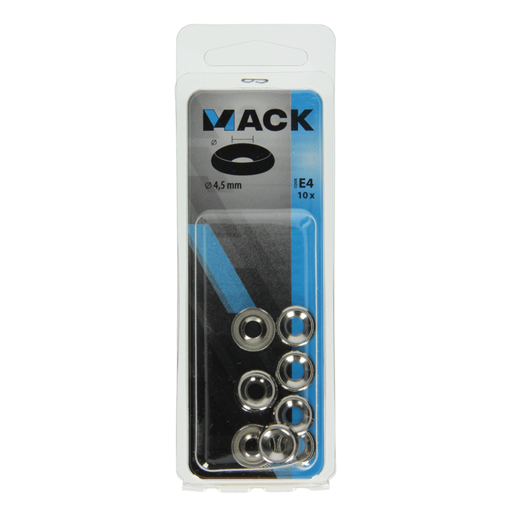 Load image into Gallery viewer, Mack 1017388 - kuipring vr houtschroef mess. vern. 10st 4,5 mm | 10 stuks

