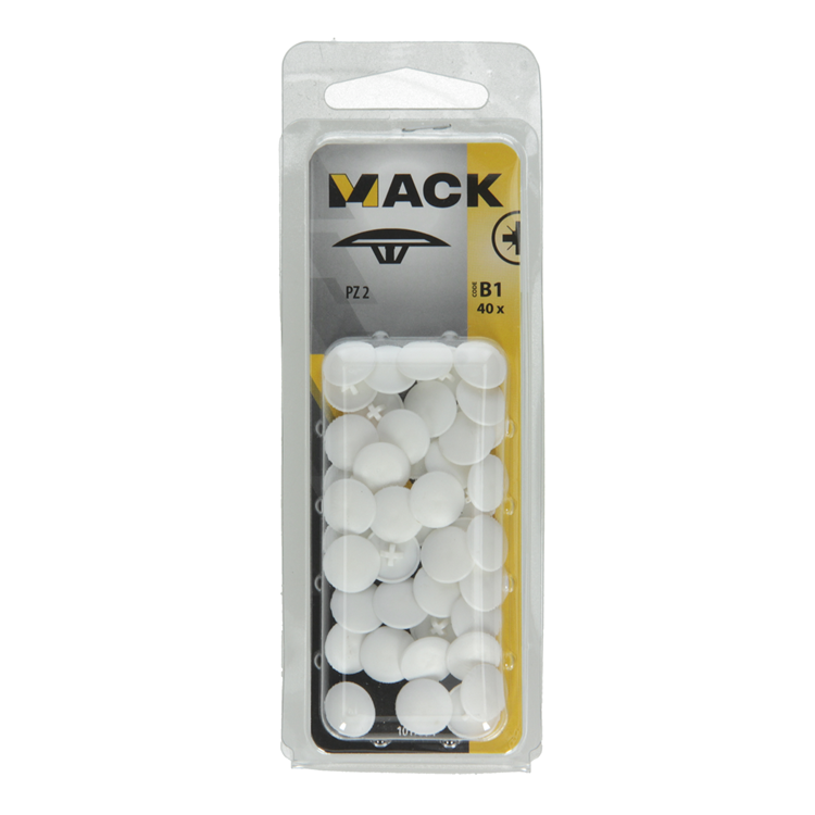 Afbeelding laden in galerijviewer, Mack 1017394 - afdekkapje vr pz schr.kunstst.wit 40 st pz 2 | 10 stuks
