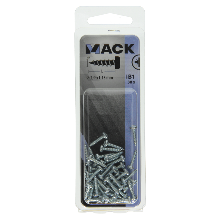Load image into Gallery viewer, Mack 1017435 - zelftappende schroef cyl kop verz. 38st 2,9 x 13 mm | 10 stuks
